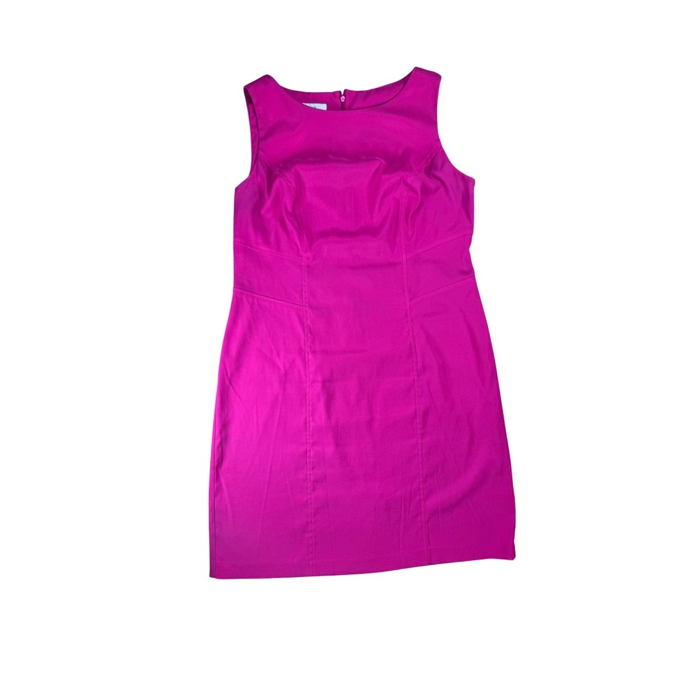 Alyx Limited Fuchsia Pink Sleeveless Sheath Dress Size 12 Round Neck Career